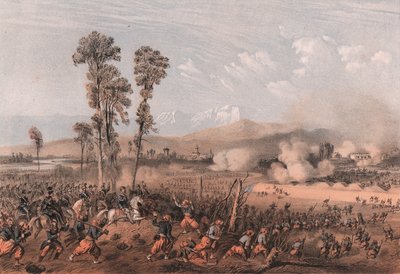 Król Vittorio Emanuele II dowodzący wojskami podczas bitwy pod Palestro w Lombardii autorstwa Unbekannt Unbekannt
