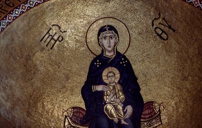 Mozaika Matki Boskiej z wnętrza klasztoru Hosios Loukas, Grecja, założona na początku X wieku autorstwa Unbekannt Unbekannt