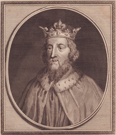 Portret Alfreda Wielkiego (849-889), króla Wessexu, Wielka Brytania, miedzioryt Johna Goldara (1729-1795) autorstwa Unbekannt Unbekannt