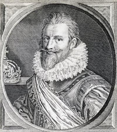 Portret Chrystiana IV (1588-1648), króla Danii i Norwegii, rycina autorstwa Unbekannt Unbekannt