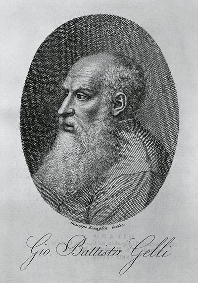 Portret Giovana Battisty Gelli (1498-1563), włoskiego filozofa, pisarza i uczonego, rycina Giuseppe Benaglia (ok. 1796-ok. 1830) autorstwa Unbekannt Unbekannt