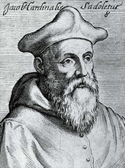 Portret Jacopo Sadoleto (1477-1547), włoskiego humanisty, katolickiego biskupa i kardynała, rycina z ikon Illustrissimorum, omnique virtutis, et scientiarum laude praestantissimoru virorum icones, Claudius Pernetus autorstwa Unbekannt Unbekannt