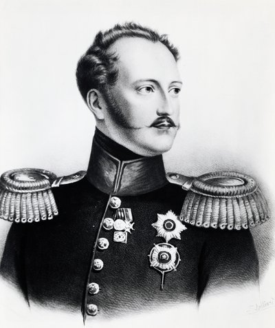 Portret Mikołaja I Romanowa (1796-1855), cara Rosji od 1825 do 1855, grawerowanie autorstwa Unbekannt Unbekannt