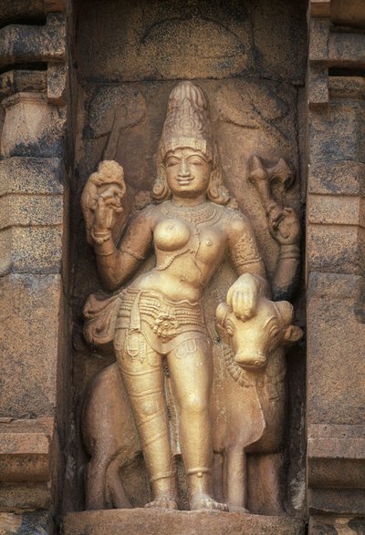 Parvathi z niedoborem ulgi, świątynia Brihadeeswara, Gangaikonda Cholapuram, Tamil Nadu, Indie autorstwa Unbekannt Unbekannt