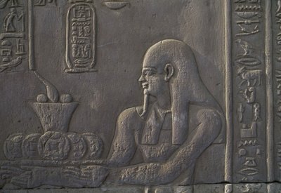 Relief przedstawiający darczyńcę, Świątynia Kom Ombo, Egipt, cywilizacja egipska, dynastia Ptolemeuszy, II-I wiek p.n.e. autorstwa Unbekannt Unbekannt