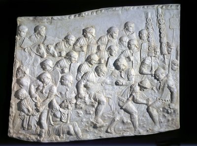 Rzymska pierwsza pomoc udzielona rzymskiemu żołnierzowi, Trajans frieze autorstwa Unbekannt Unbekannt