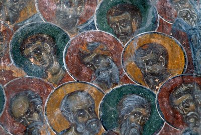 Święci, fresk na suficie kościoła Agia Paraskevi, Anisaraki, Kreta, Grecja (zdjęcie) autorstwa Unbekannt Unbekannt
