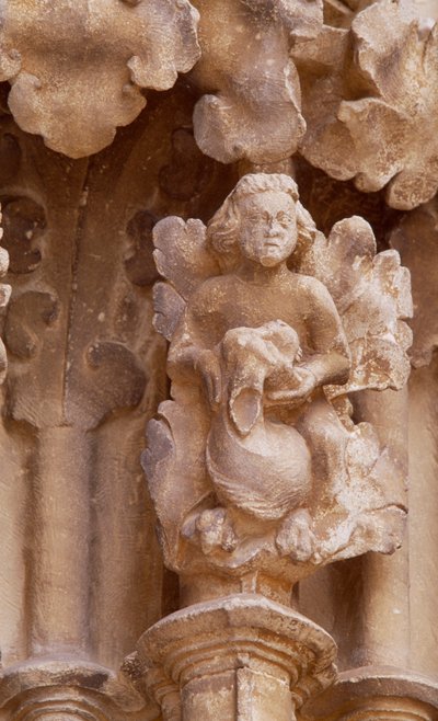 Hiszpania, Nawarra, Ujue, kościół Santa Maria, detal architektoniczny autorstwa Unbekannt Unbekannt