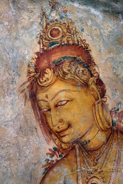 Panny z Sigiriya, fresk, stanowisko archeologiczne Sigiriya (lista światowego dziedzictwa UNESCO autorstwa Unbekannt Unbekannt