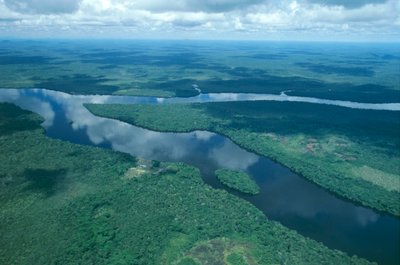 Wenezuela, Guayana, stan Amazonas, rzeka Orinoko, widok z lotu ptaka (zdjęcie) autorstwa Unbekannt Unbekannt