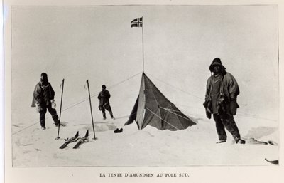 Namiot pozostawiony na biegunie południowym przez Roalda Amundsena (1872-1928) w latach 1911, 1912 autorstwa Lieutenant Henry Robertson Bowers