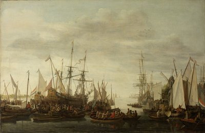 Keelhauling, zgodnie z niezatwierdzoną tradycją, doktora okrętowego admirała Jana van Nesa autorstwa Lieve Pietersz. Verschuier