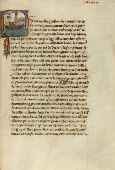 Initial Q: Gillion i jego syn Gerard mijają Dubrownik autorstwa Lieven van Lathem