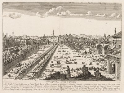 Forum Romanum z Prospektu, 1666 autorstwa Lievin Cruyl