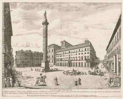 Piazza Colonna, 1666 autorstwa Lievin Cruyl
