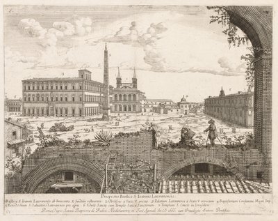 S. Giovanni in Laterano z „Widok miejsc miasta Rzym Insign[ium]” autorstwa Lievin Cruyl