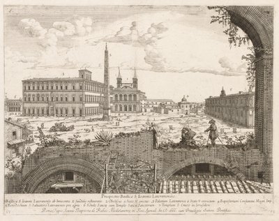 S. Giovanni in Laterano z Prospektu Locurum Miasta Rzymu, 1666. autorstwa Lievin Cruyl
