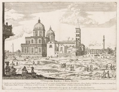 Santa Maria Maggiore z „Widoku na zabytki Rzymu” autorstwa Lievin Cruyl