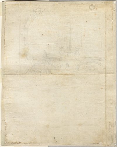 Szkic do San Giovanni in Laterano (verso) autorstwa Lievin Cruyl
