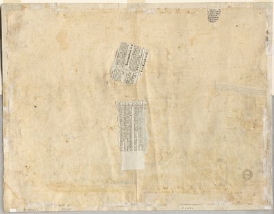 Trasa fontanny z prostokąta i szkice dwóch twarzy (verso) autorstwa Lievin Cruyl