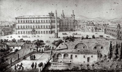 Widok Lateranu, Rzym, 1672-73. autorstwa Lievin Cruyl