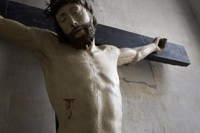 Chrystus na krzyżu detal (drewno malowane) autorstwa Ligier Richier