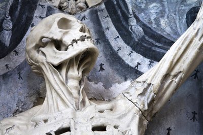 Obdarty ze skóry, czyli szkielet, szczegół autorstwa Ligier Richier