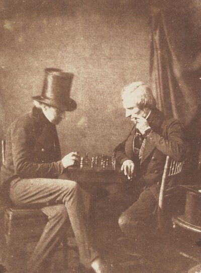 Szachiści, ca. 1845. autorstwa Likely by Antoine François Jean Claudet.