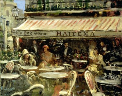Corner Cafe (olej na płótnie) autorstwa Lillian Matilda Genth