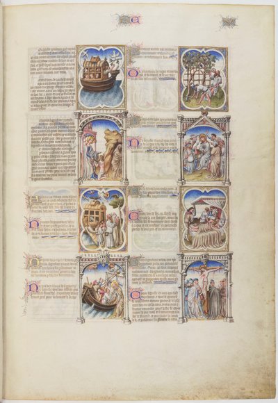 Biblia moralna, Życie Noego, folio 5r autorstwa Limbourg Brothers