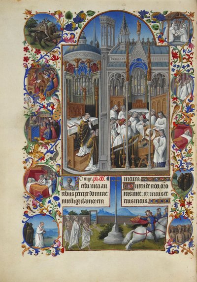 Très Riches Heures du duc de Berry Folio 86, verso - Pogrzeb Raymonda Diocrèsa autorstwa Limbourg Brothers