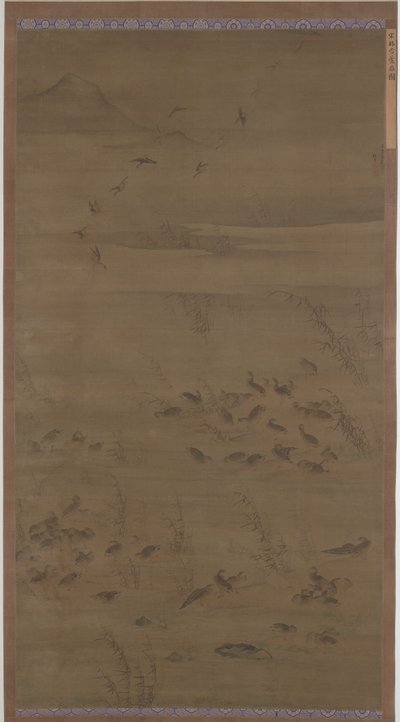 Gęsi schodzące na piaski, dynastia Ming, 1621. autorstwa Lin Xue