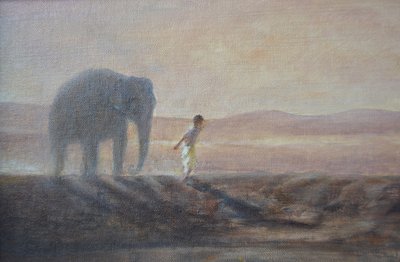 Chłopiec i Słoń autorstwa Lincoln Seligman