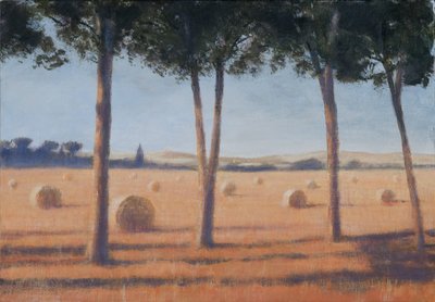 Bele siana i sosny, Pienza, 2012 (akryl na płótnie) autorstwa Lincoln Seligman