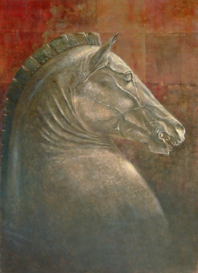 Głowa konia, 1990 (akryl na papierze) autorstwa Lincoln Seligman