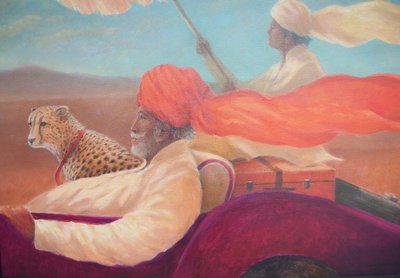 Maharaja, chłopiec z parasolką + gepard autorstwa Lincoln Seligman