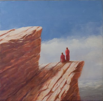 Mountain Walk, Bhutan, 2010 (gwasz na płótnie) autorstwa Lincoln Seligman