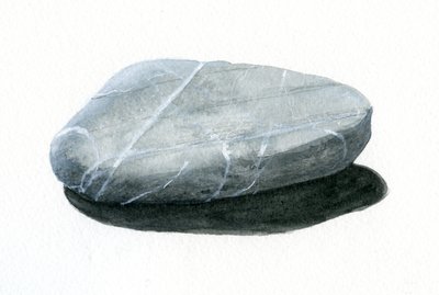 Kamień (akryl na papierze) autorstwa Lincoln Seligman