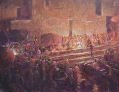 Varanasi kroki w nocy? autorstwa Lincoln Seligman
