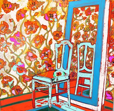 Krzesło i lustro, 2014 (mixed media) autorstwa linda arthurs