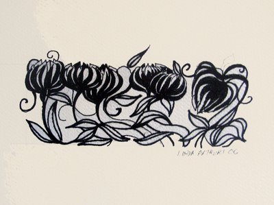 Krokus, 2014 (pióro i tusz) autorstwa linda arthurs