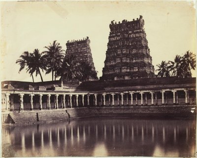 Madura. Wielka Pagoda, Mootoo Alaghur i Wschodnie Gopurum z Tanka autorstwa Linnaeus Tripe