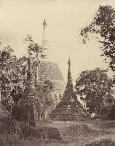 Rangun: Bliski widok na pagodę Shwe Dagon, listopad 1855 (zdjęcie) autorstwa Linnaeus Tripe