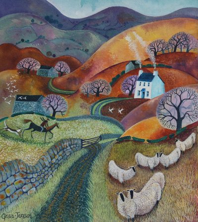Country Ways, 2021 (akryl na płótnie) autorstwa Lisa Graa Jensen