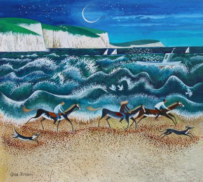 Midnight Riders, 2020 (akryl na papierze) autorstwa Lisa Graa Jensen