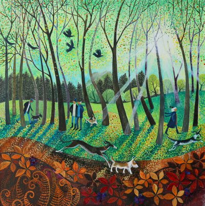 Morning Rays, 2016, (farby akrylowe na papierze) autorstwa Lisa Graa Jensen