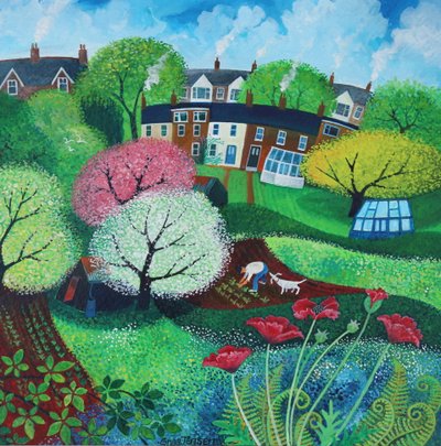 Suburbia, 2018 (akryl na papierze) autorstwa Lisa Graa Jensen