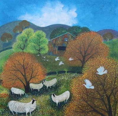 Stado, 2024 (akryl na płótnie) autorstwa Lisa Graa Jensen