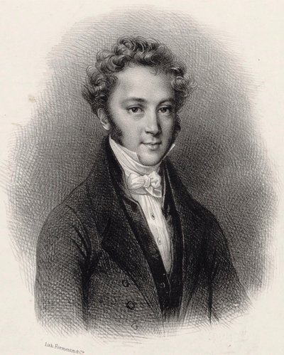 Portret pianisty i kompozytora Ignaza Moschelesa 1794-1870 , ok. 1930 r. 1830. autorstwa Lithographie Formentin et C..