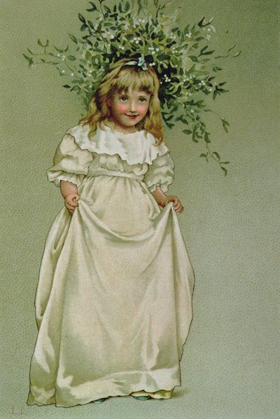 Pod jemiołą, XIX w. autorstwa Lizzie Mack